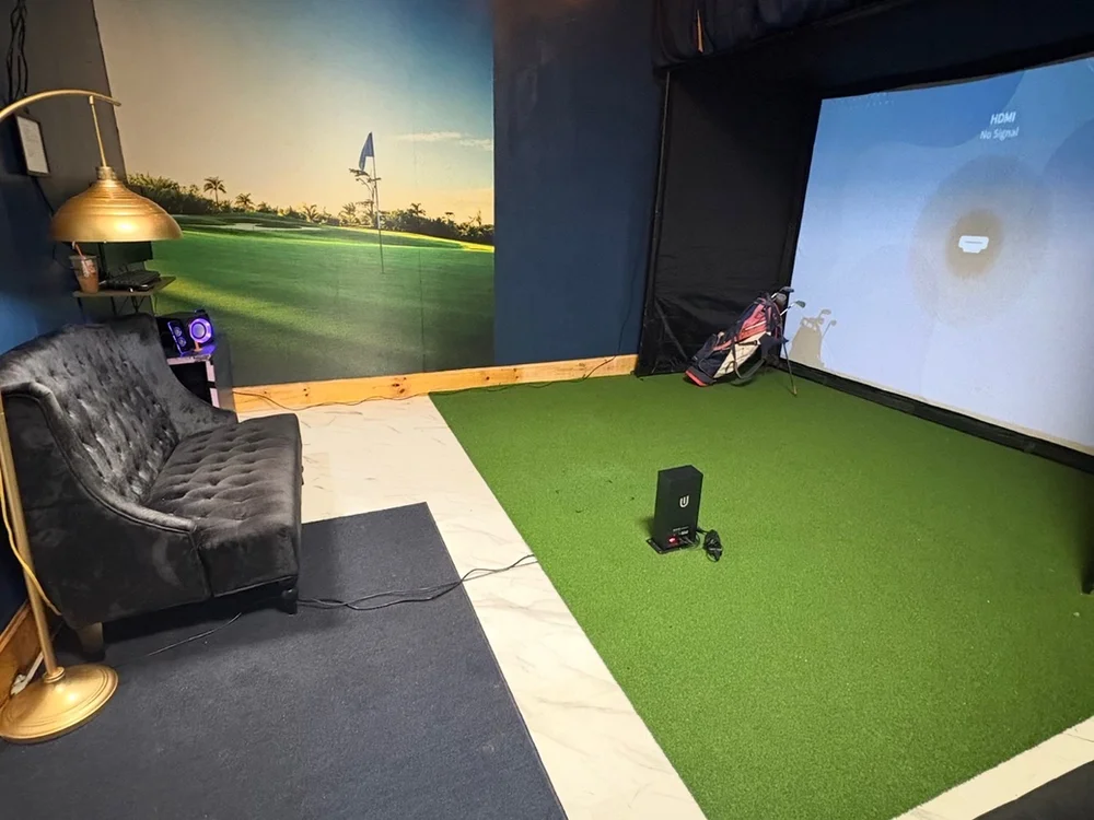 The golf simulator bay at Blackstone Coventry